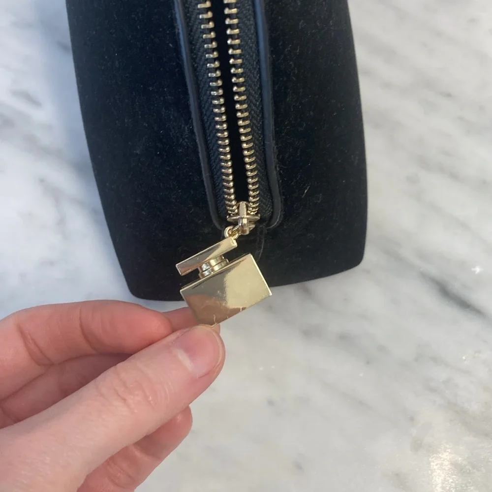 Dolce and gabbana black velvet cosmetic bag